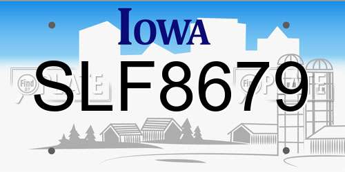 SLF8679 Iowa License Plate