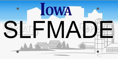 SLFMADE Iowa License Plate