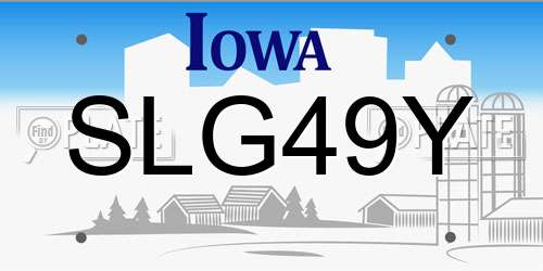 SLG49Y Iowa License Plate