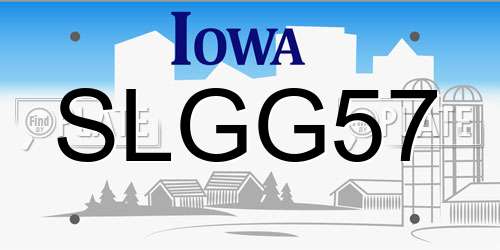 SLGG57 Iowa License Plate