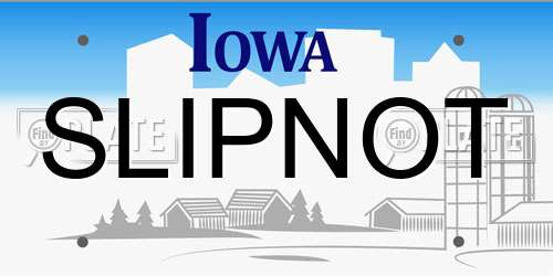 SLIPNOT Iowa License Plate