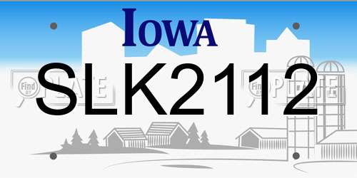 SLK2112 Iowa License Plate