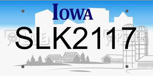 SLK2117 Iowa License Plate