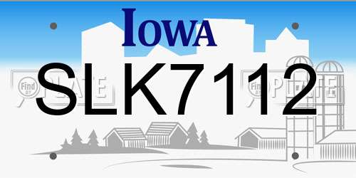 SLK7112 Iowa License Plate