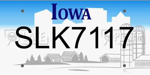 SLK7117 Iowa License Plate