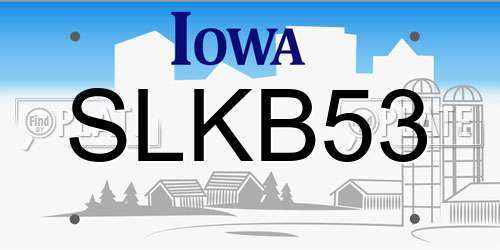 SLKB53 Iowa License Plate