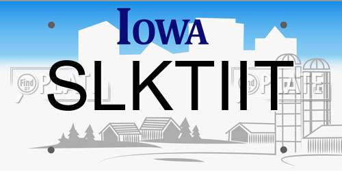 SLKTIIT Iowa License Plate