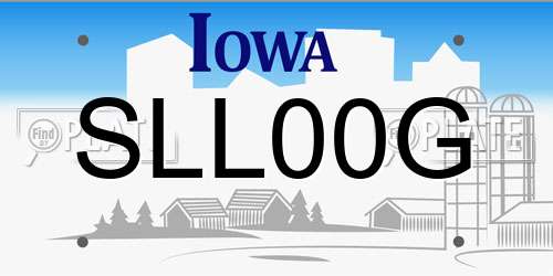 SLL00G Iowa License Plate