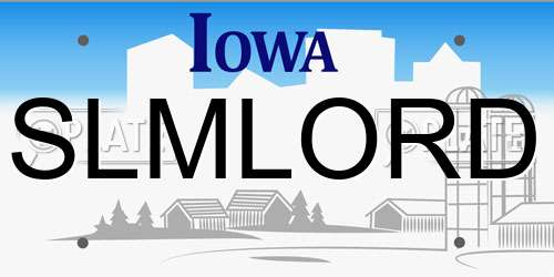 SLMLORD Iowa License Plate