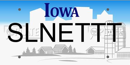 SLNETTT Iowa License Plate
