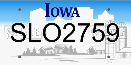 SLO2759 Iowa License Plate