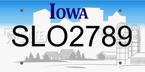 SLO2789 Iowa License Plate