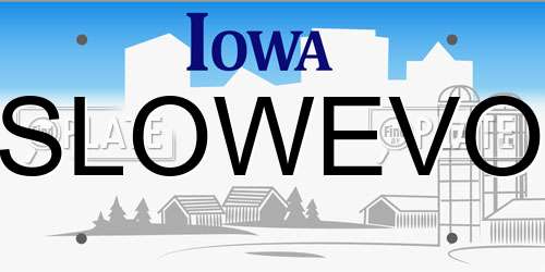 SLOWEVO Iowa License Plate