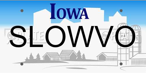 SLOWVO Iowa License Plate