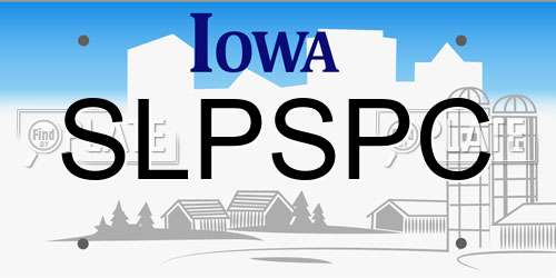 SLPSPC Iowa License Plate