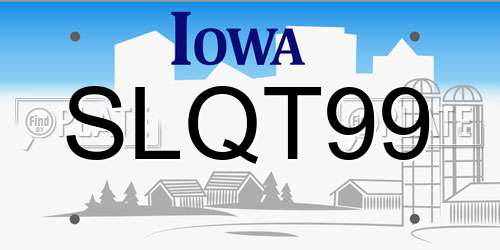 SLQT99 Iowa License Plate