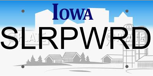 SLRPWRD Iowa License Plate