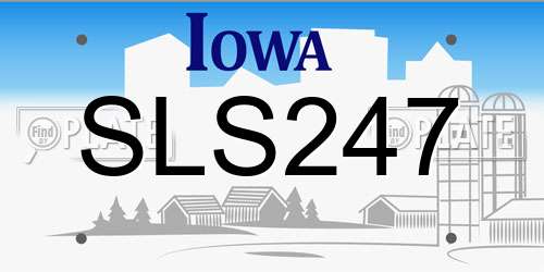 SLS247 Iowa License Plate