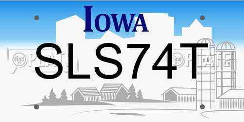 SLS74T Iowa License Plate