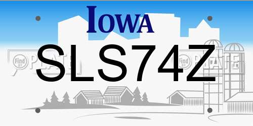SLS74Z Iowa License Plate