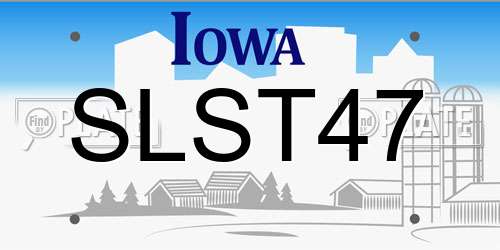 SLST47 Iowa License Plate