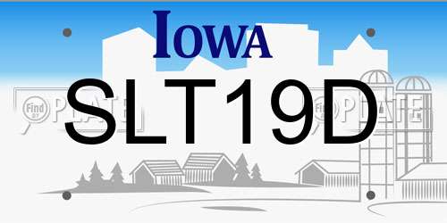 SLT19D Iowa License Plate