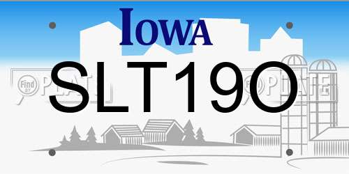 SLT19O Iowa License Plate