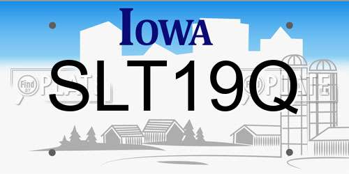 SLT19Q Iowa License Plate