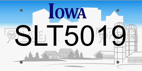 SLT5019 Iowa License Plate