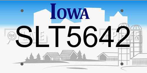 SLT5642 Iowa License Plate