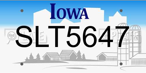 SLT5647 Iowa License Plate