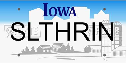 SLTHRIN Iowa License Plate