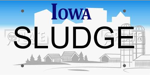 SLUDGE Iowa License Plate