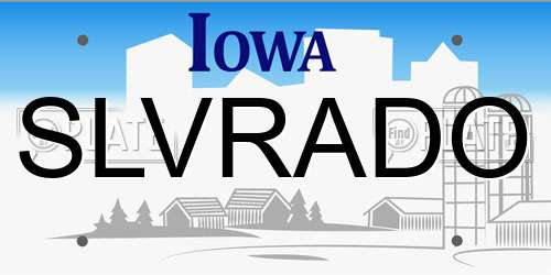 SLVRADO Iowa License Plate