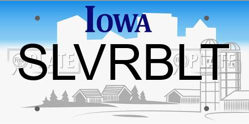 SLVRBLT Iowa License Plate