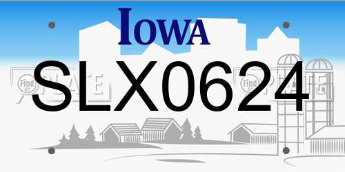 SLX0624 Iowa License Plate