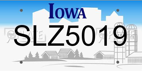 SLZ5019 Iowa License Plate