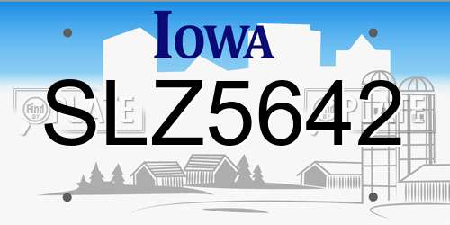 SLZ5642 Iowa License Plate