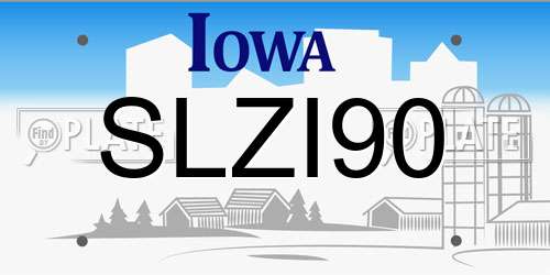 SLZI90 Iowa License Plate