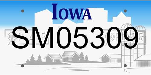 SM05309 Iowa License Plate