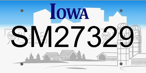 SM27329 Iowa License Plate