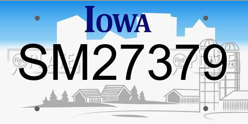 SM27379 Iowa License Plate