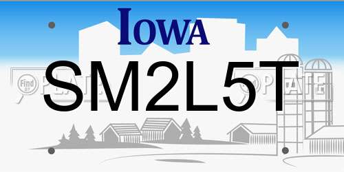 SM2L5T Iowa License Plate