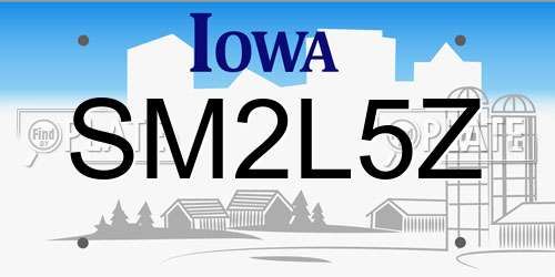 SM2L5Z Iowa License Plate