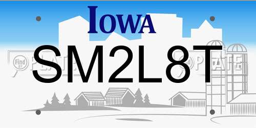 SM2L8T Iowa License Plate