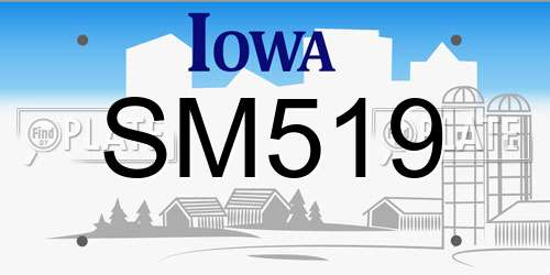 SM519 Iowa License Plate