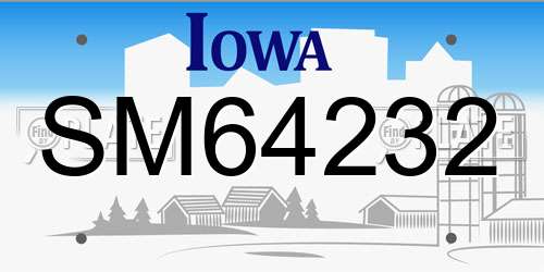 SM64232 Iowa License Plate