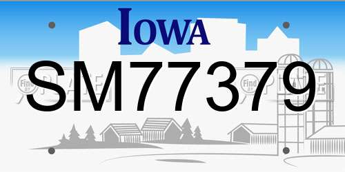 SM77379 Iowa License Plate