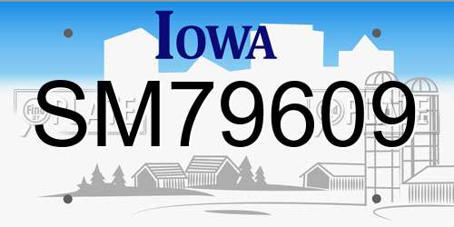 SM79609 Iowa License Plate