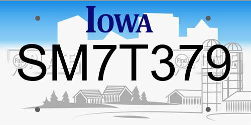 SM7T379 Iowa License Plate